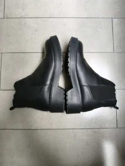 Botines de cuero negro steve madden - miniatura 1