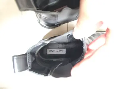 Botines de cuero negro steve madden - miniatura 2