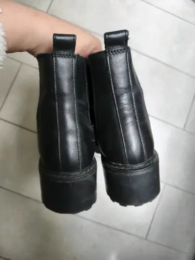 Botines de cuero negro steve madden - miniatura 3