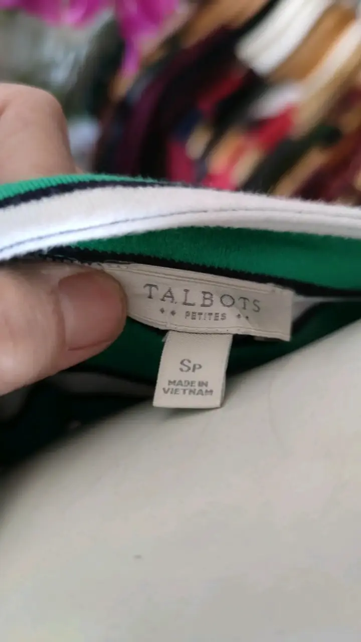 Vestido rayado elástico verde talla S - 3