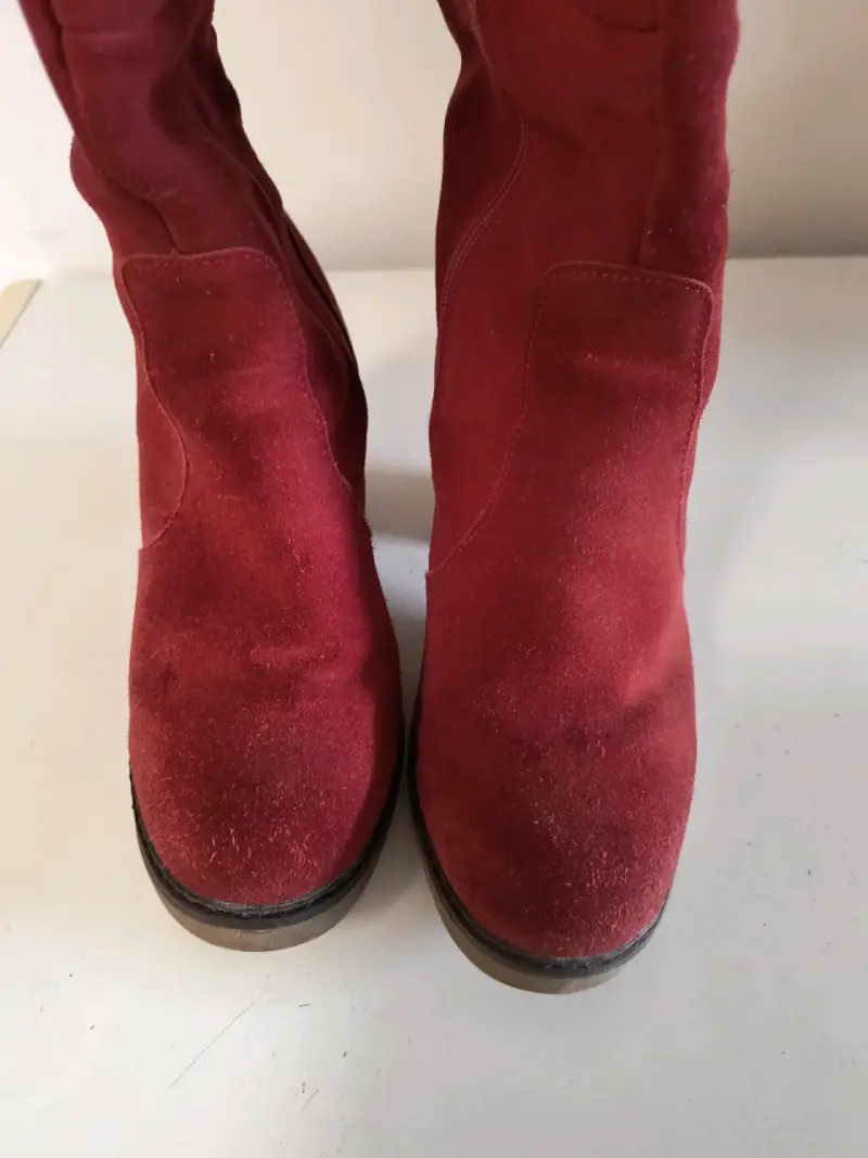 Botas altas de cuero Reno roja con tacón NRO.40 - 3