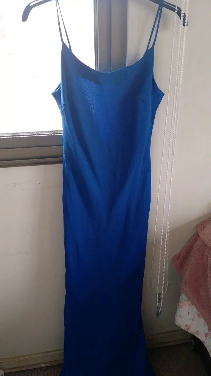 Vestido largo azul elegante - 1
