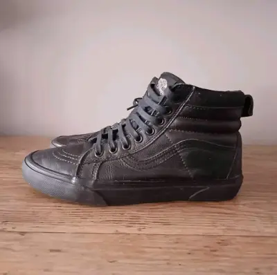 Zapatillas Vans negras de cuero - miniatura 2
