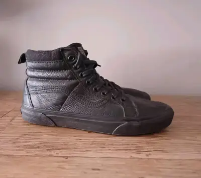 Zapatillas Vans negras de cuero - miniatura 3