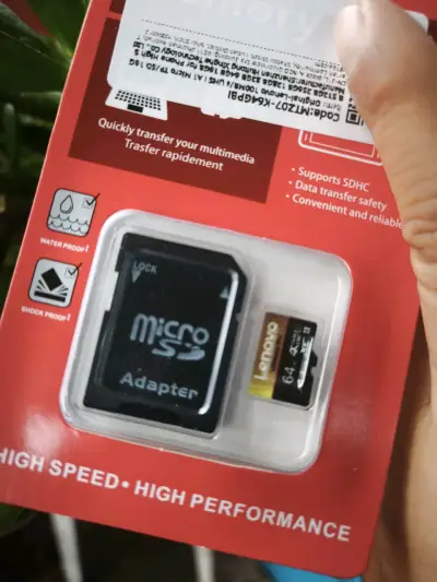 Tarjeta MicroSD Lenovo 64GB con adaptador - miniatura 1