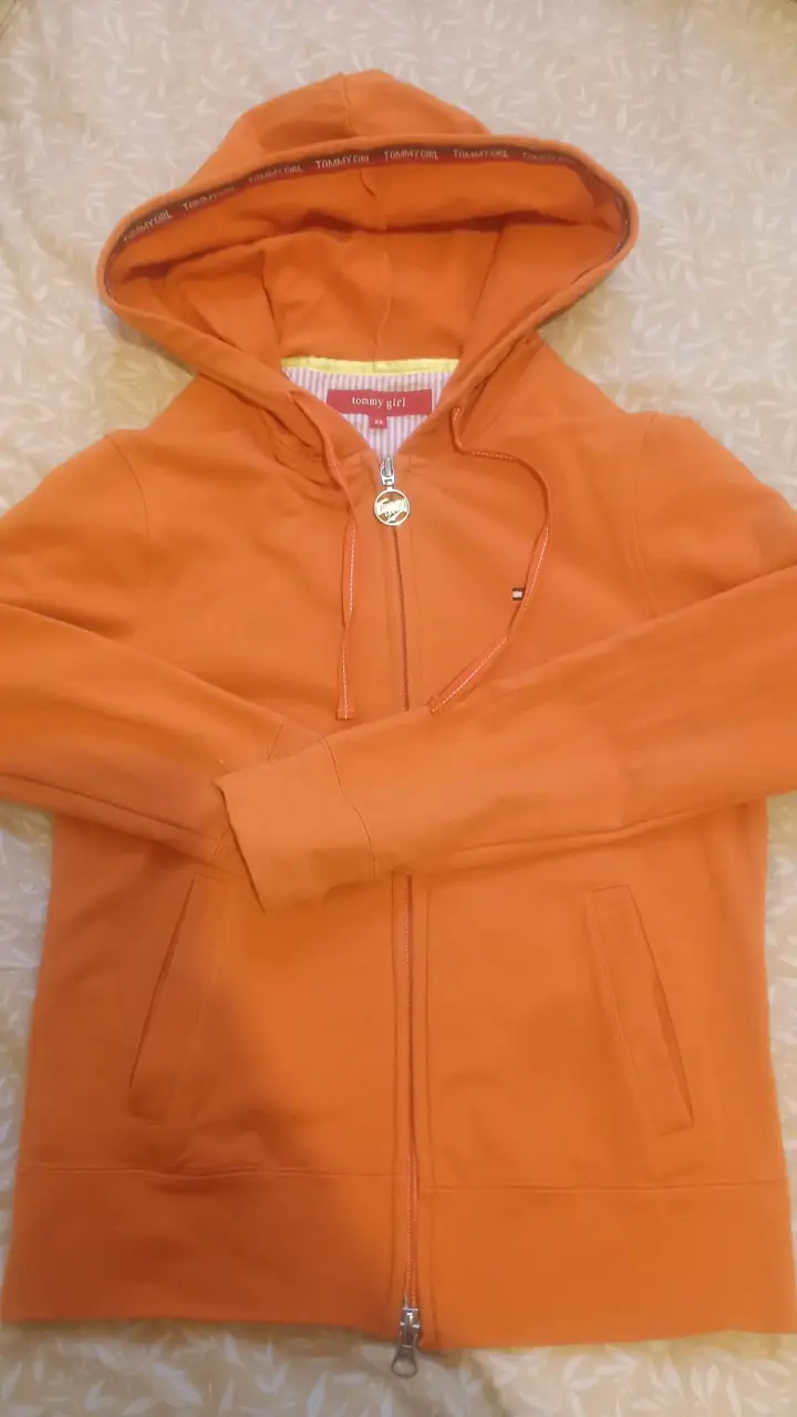 Polerón Tommy Girl naranja con capucha - 2