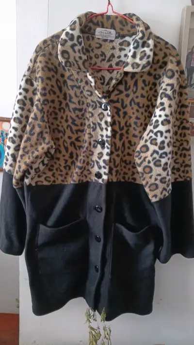 Abrigo de lana con estampado animal print - miniatura 1