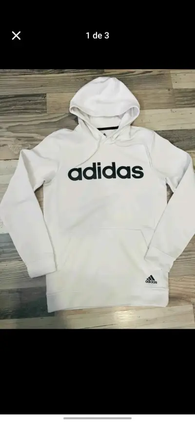 Polerón Adidas blanco con capucha - miniatura 1