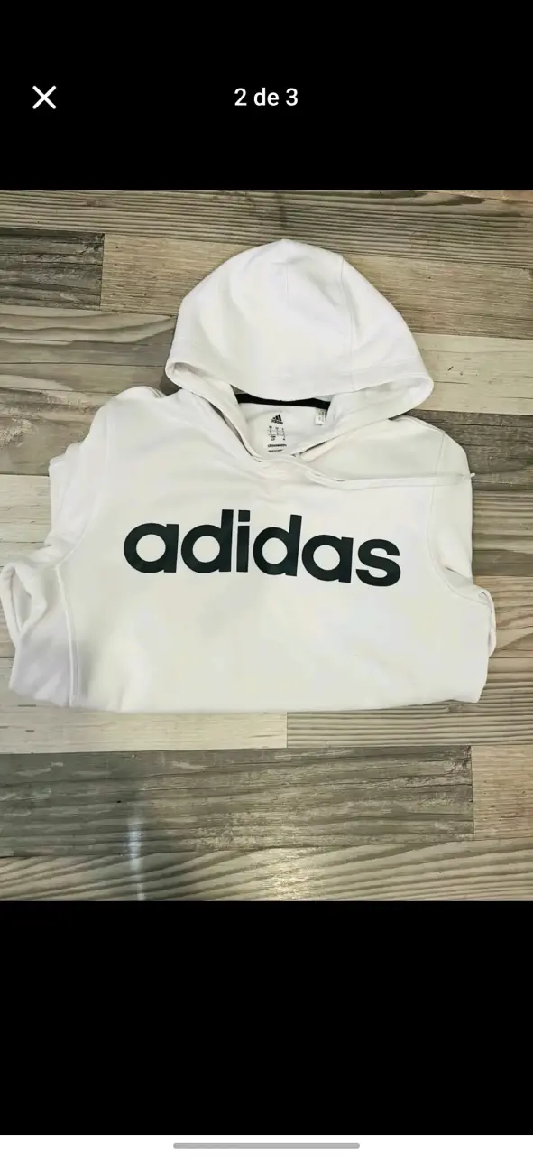 Polerón Adidas blanco con capucha - 2