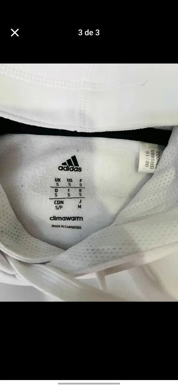 Polerón Adidas blanco con capucha - 3