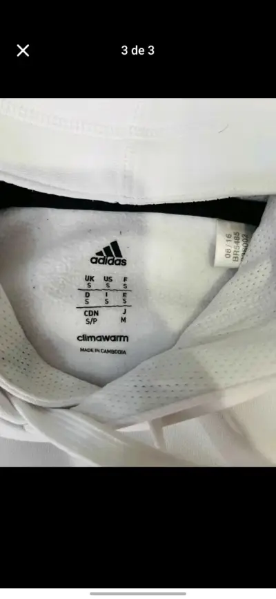 Polerón Adidas blanco con capucha - miniatura 3