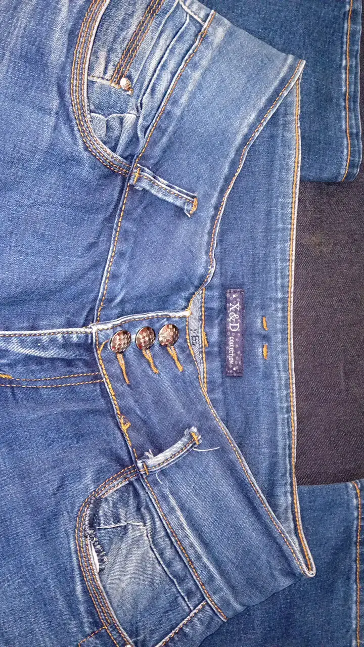 Jeans azul desgastado para mujer - 2