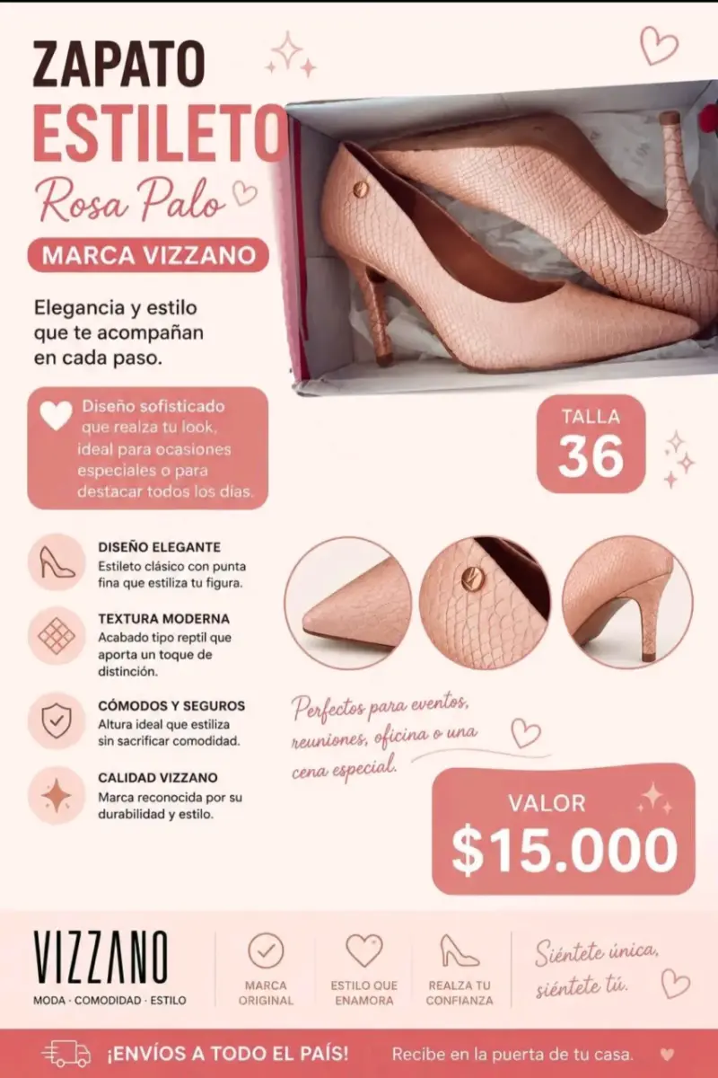 Zapatos estileto rosa palo Vizzano