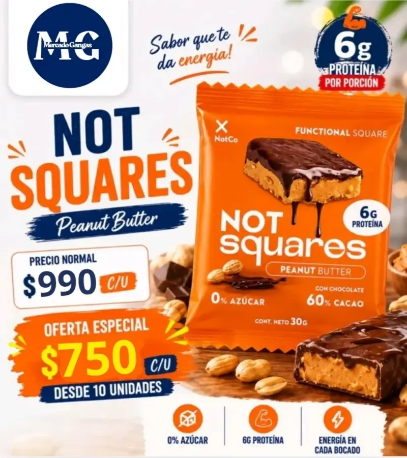 Barra Not Squares Peanut Butter 30g