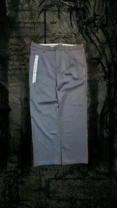 Pantalones Baggy de tela gris para hombre - miniatura 1