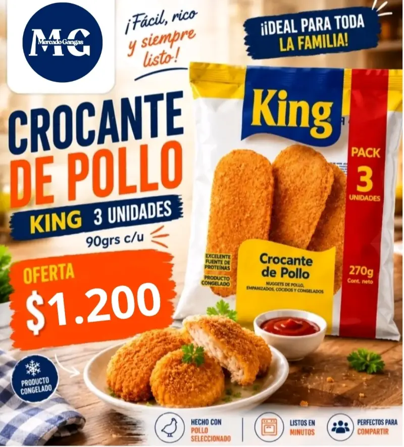 Nuggets de pollo King crocantes 3 unidades