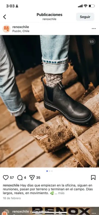 Botines de cuero negro Renox para mujer - miniatura 1