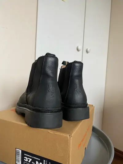 Botines de cuero negro Renox para mujer - miniatura 4