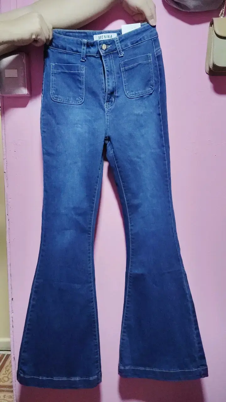 Jeans acampanados azul Menina - 1