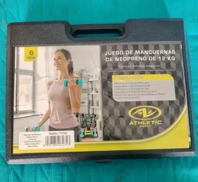 Set de mancuernas de neopreno 12 kg con maletín - miniatura 2