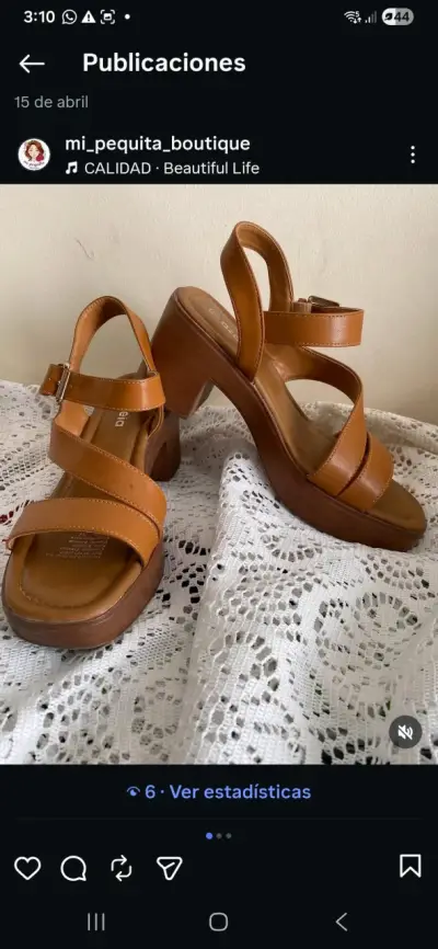 Sandalias de tacón marrón elegantes - miniatura 1