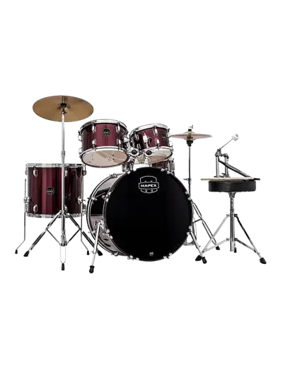 Batería acústica Mapex completa color vino - miniatura 1
