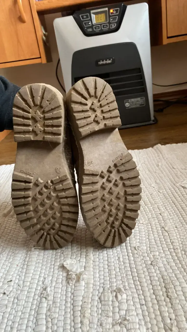 Botines de cuero marrón con forro de lana - 4