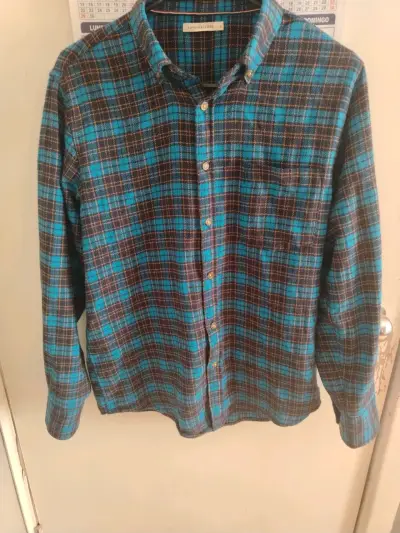 Camisa a cuadros Fashion Park azul y marrón - miniatura 1