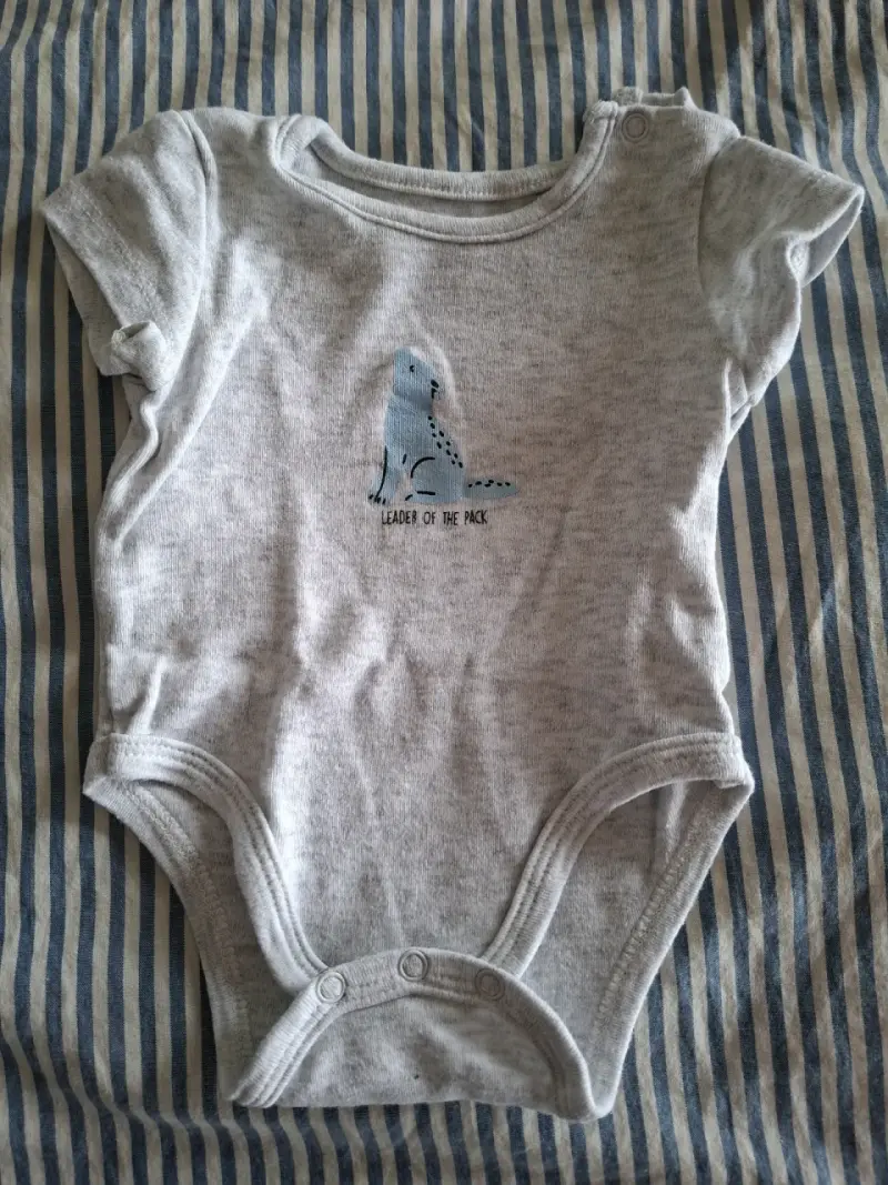 Body de bebé gris con diseño de foca