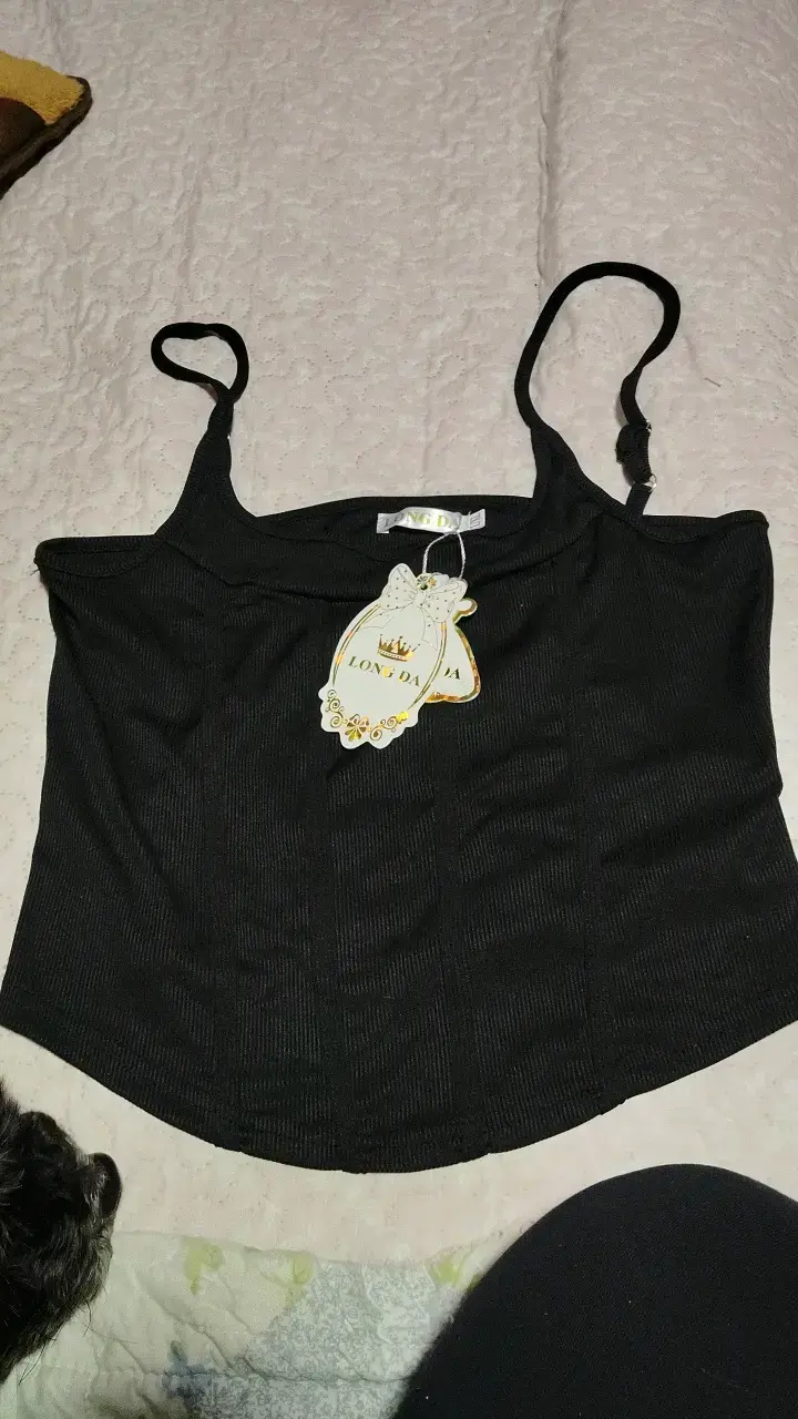 Top negro de tirantes Long Da