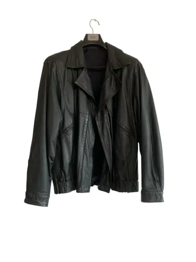 Chaqueta de cuero negra Kerguelen hombre talla LAR - miniatura 1