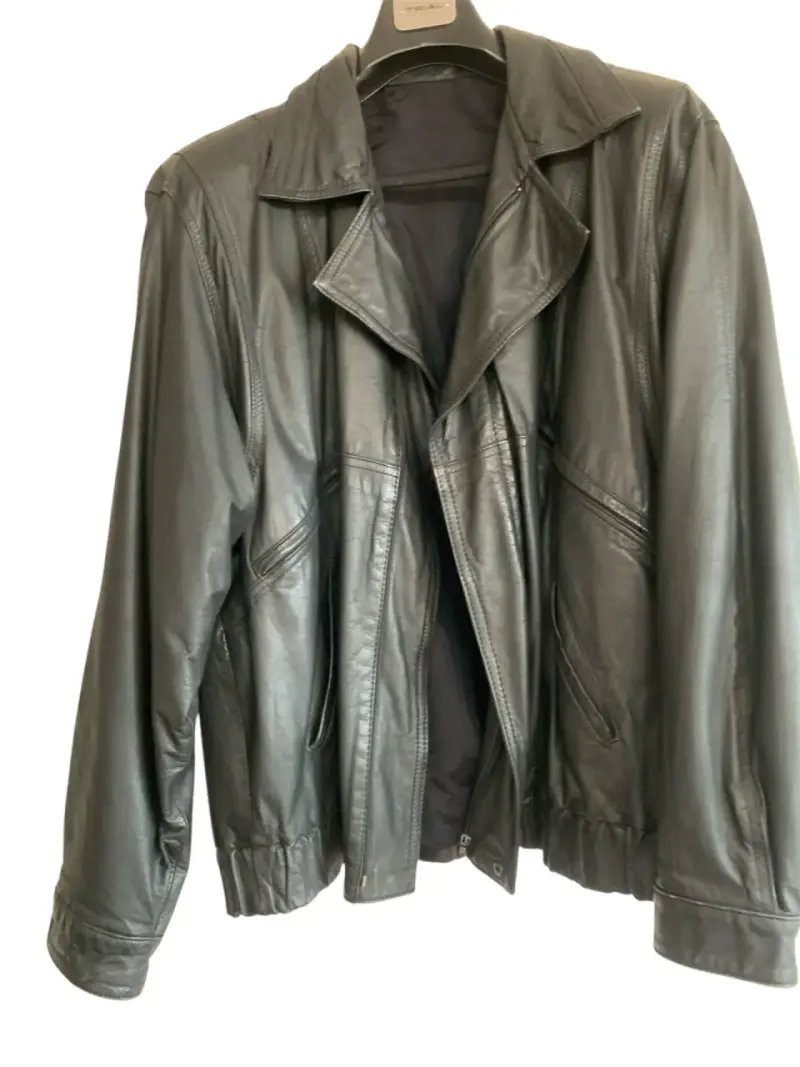Chaqueta de cuero negra Kerguelen hombre talla LAR - 4