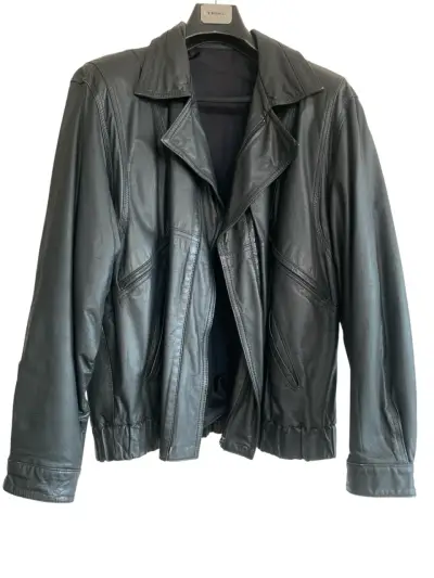 Chaqueta de cuero negra Kerguelen hombre talla LAR - miniatura 5