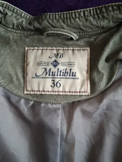 Chaqueta de cuero verde oliva - miniatura 2