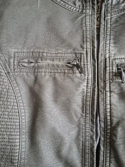 Chaqueta de cuero verde oliva - miniatura 3