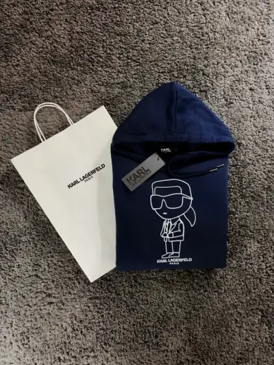 Polerón con capucha Karl Lagerfeld azul - miniatura 3