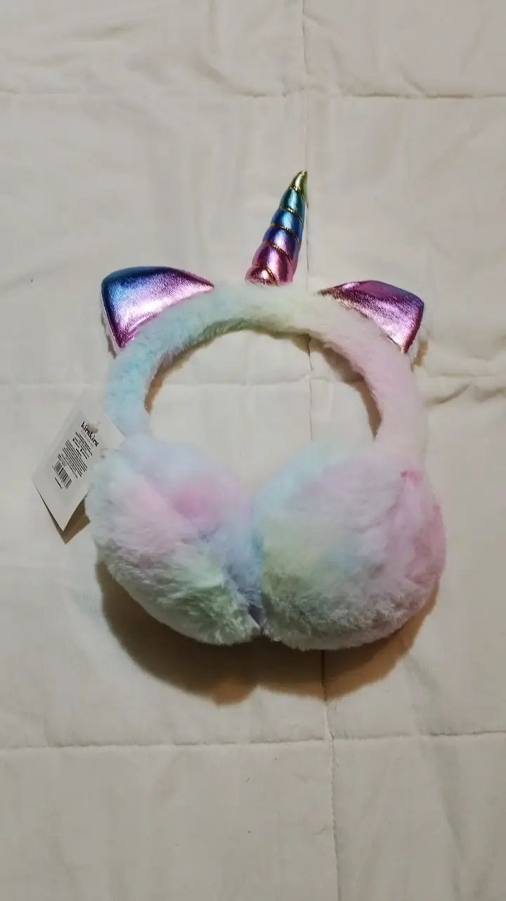 Orejeras de unicornio multicolor para niños