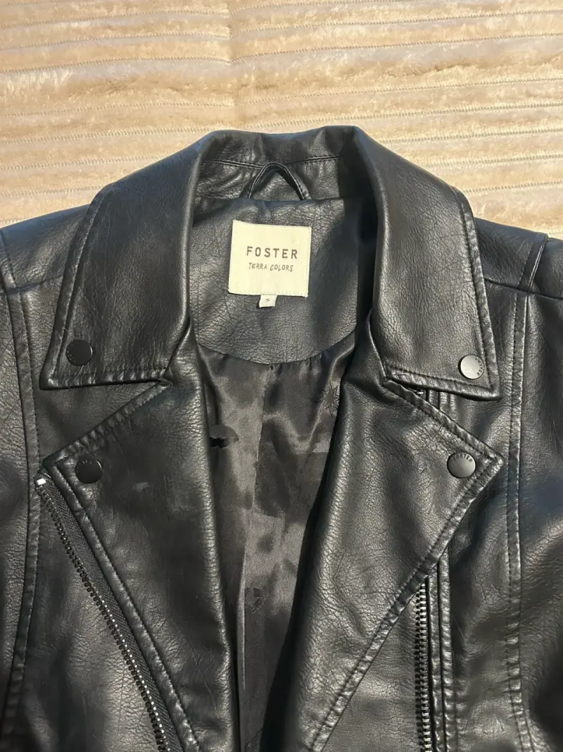 Chaqueta de cuero negra Foster mujer - 2