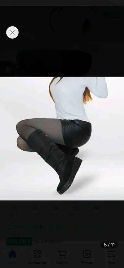 Botas negras de invierno para mujer - miniatura 1