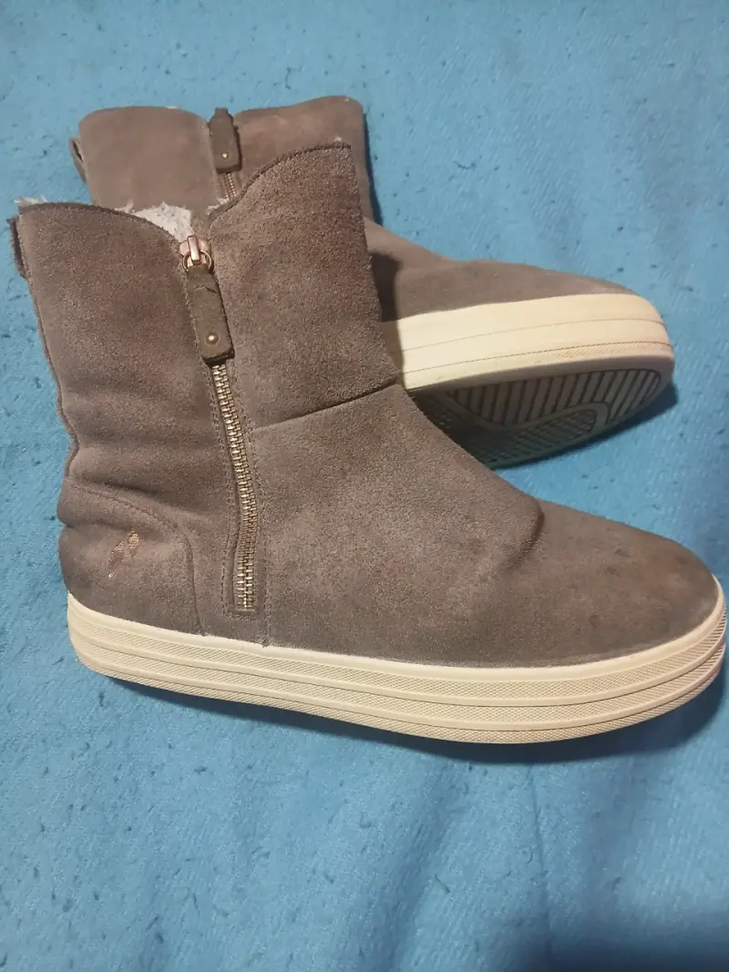 Botas de gamuza con forro polar marrón - 5