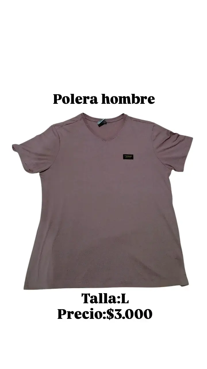 Polera hombre color lila talla L