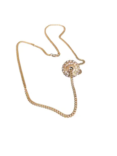 Collar dorado con dije de cristal - miniatura 1
