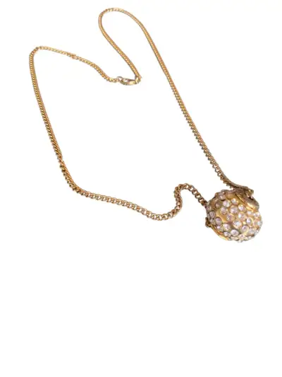 Collar dorado con dije de cristal - miniatura 3