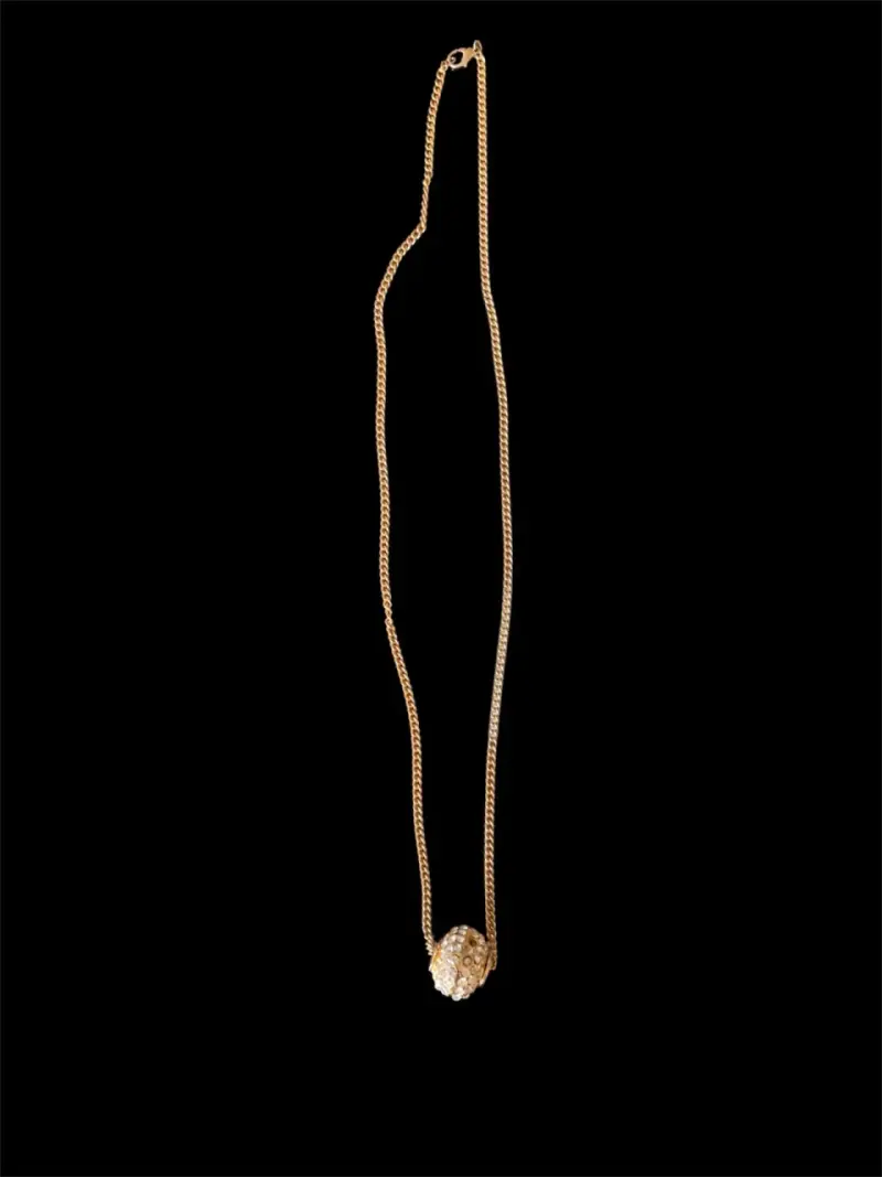 Collar dorado con dije de cristal - 4