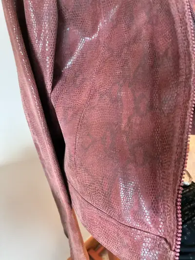 Chaqueta de cuero marrón estilo vintage - miniatura 3