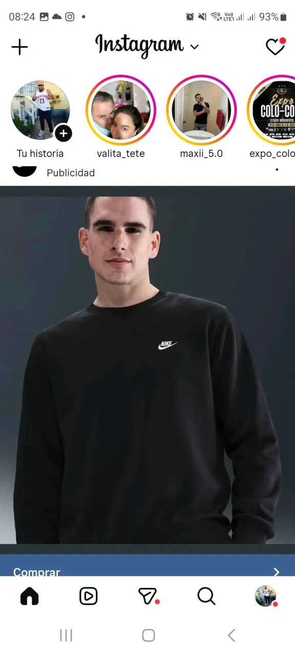 Polerón negro Nike para hombre