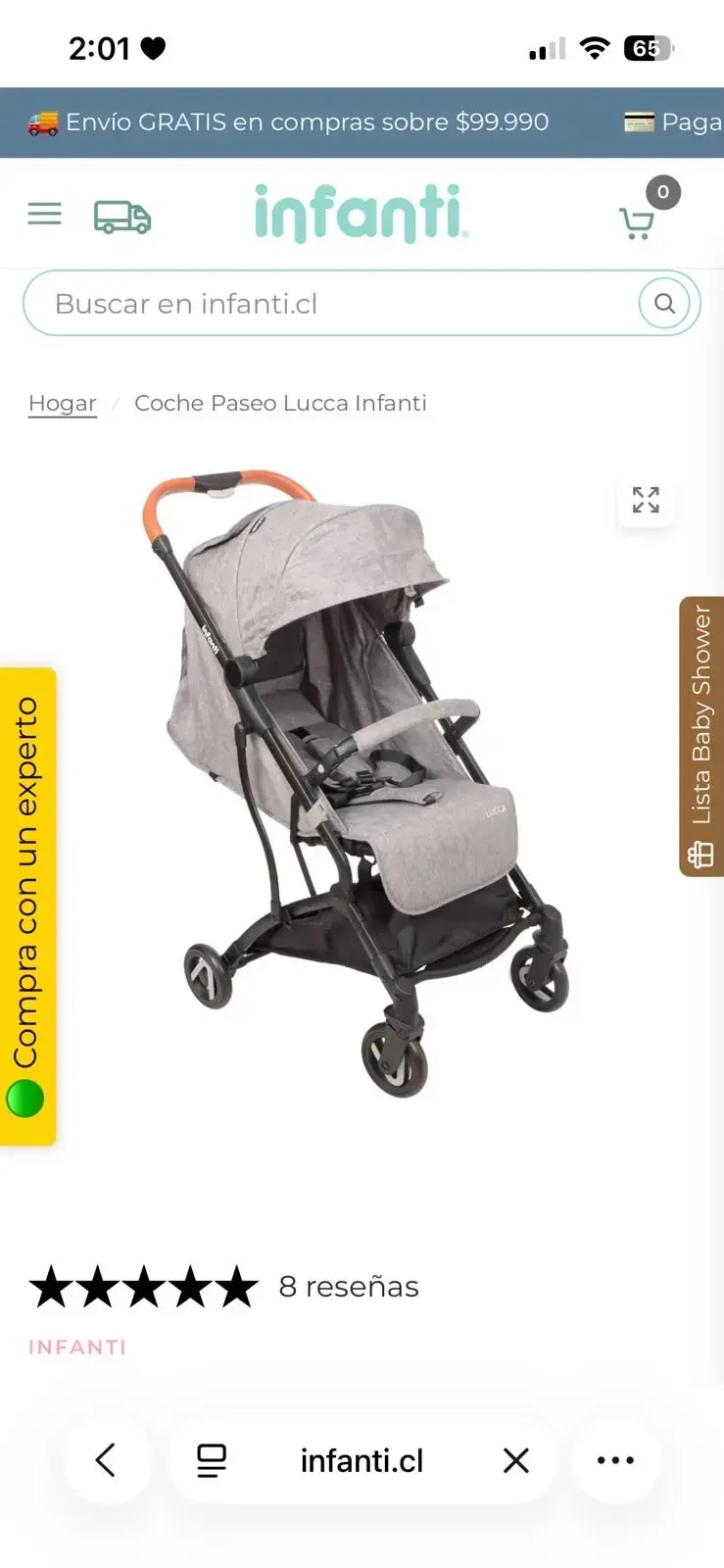 Coche Paseo Lucca Infanti gris - 1