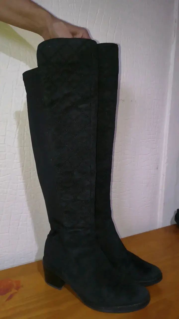 Botas negras altas de gamuza - 2