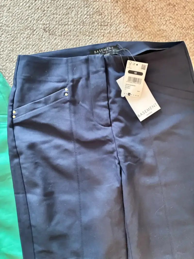 2 Pantalones Basement T40, nuevos verde y azul - 5