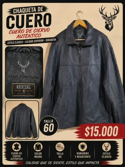 Abrigo de cuero negro para hombre - miniatura 5
